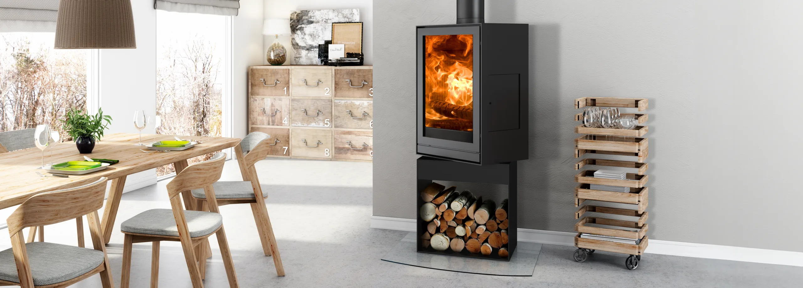 Nestor Martin TQH 33 contemporary wood stove
